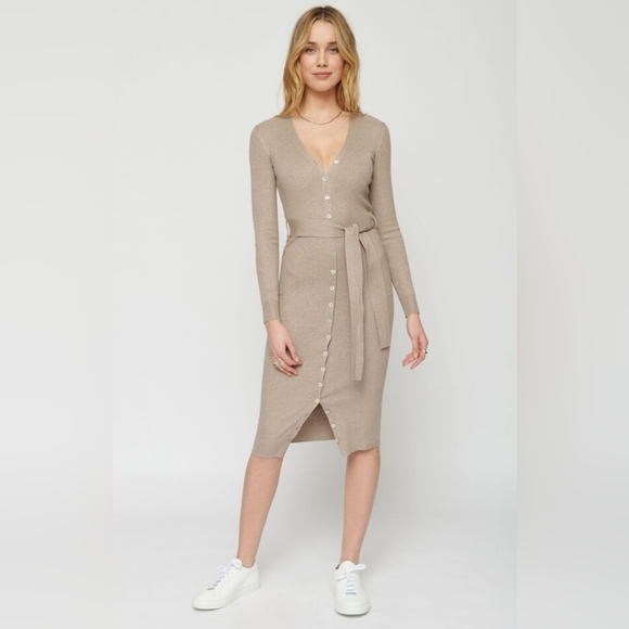 🏷️DYNAMITE Long Sleeve Button-Down Sweater Dress stretchable small to medium - Picture 2 of 8
